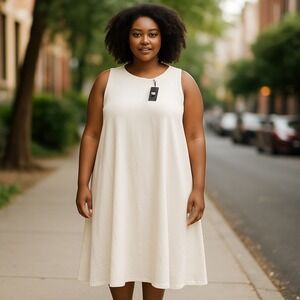 Seta T Sleeveless Dress Casual Linen‎ Blend Flowy Dress XL
